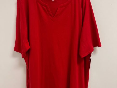 Top Short Sleeve By Croft And Barrow In Red, Size: 3x For Discount