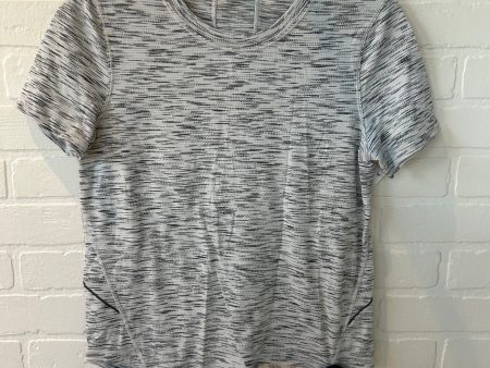 Athletic Top Short Sleeve By Lululemon In Grey & White, Size: S Online now