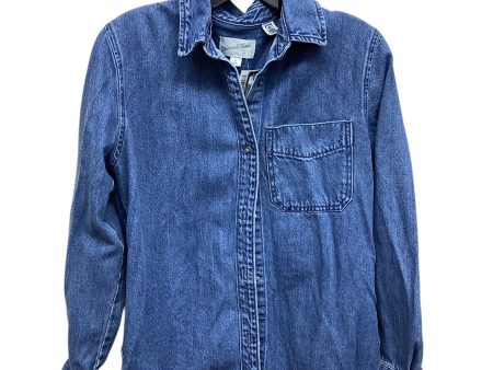 Top Long Sleeve By Universal Thread In Blue Denim, Size: Xs For Cheap