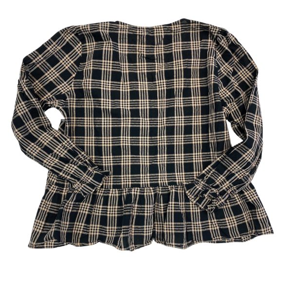 Top Long Sleeve By Madewell In Plaid Pattern, Size: M Fashion