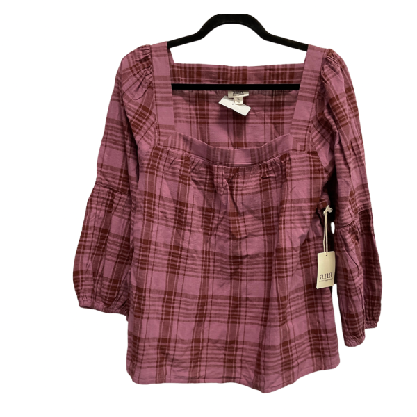 Top Long Sleeve By Ana In Plaid Pattern, Size: Xl Sale