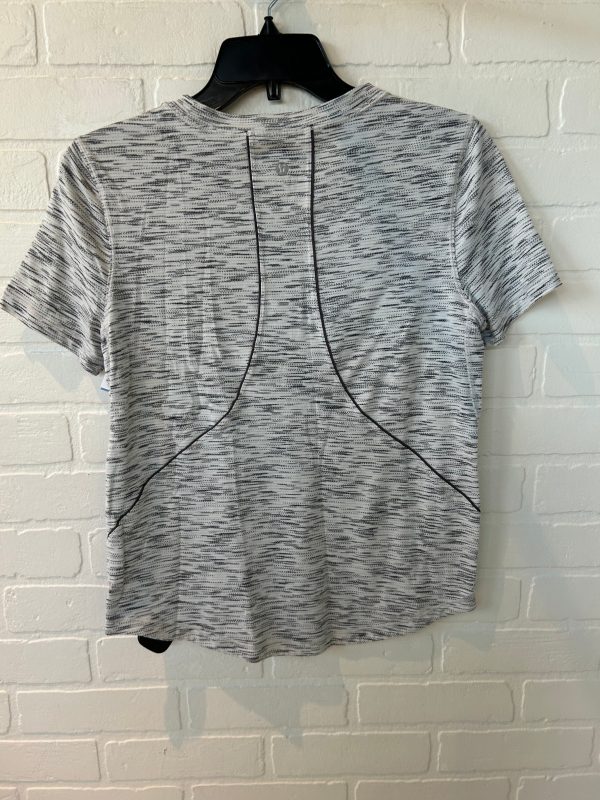 Athletic Top Short Sleeve By Lululemon In Grey & White, Size: S Online now