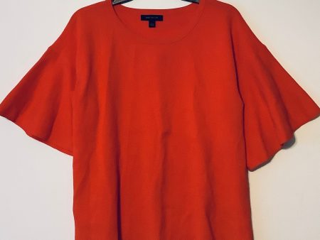 Top Short Sleeve By Ann Taylor In Orange, Size: L Cheap