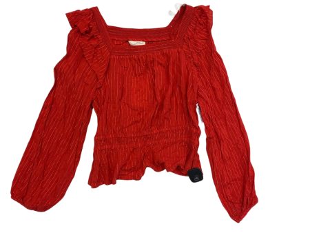 Top Long Sleeve By Universal Thread In Red, Size: M on Sale