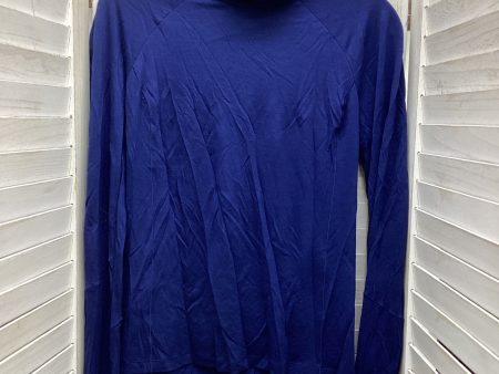 Athletic Top Long Sleeve Collar By Lululemon In Blue, Size: M For Cheap