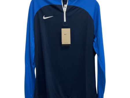 Athletic Top Long Sleeve Collar By Nike Apparel In Navy, Size: Xl Cheap