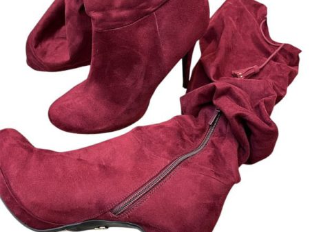 Boots Knee Heels By Thalia Sodi In Red, Size: 9 For Sale