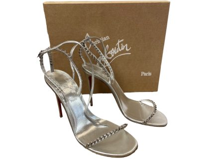 Shoes Luxury Designer By Christian Louboutin In Silver, Size: 11 For Cheap