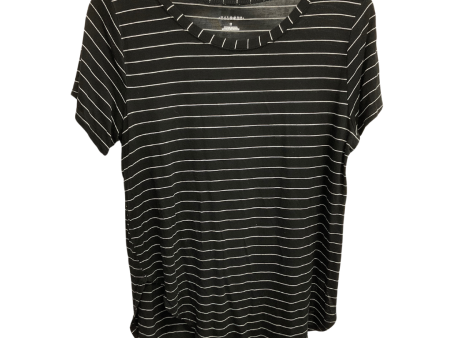 Top Short Sleeve Basic By Halogen In Black & White, Size: M Hot on Sale