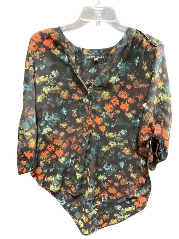 Blouse 3 4 Sleeve By Cme In Black & Green, Size: M Cheap