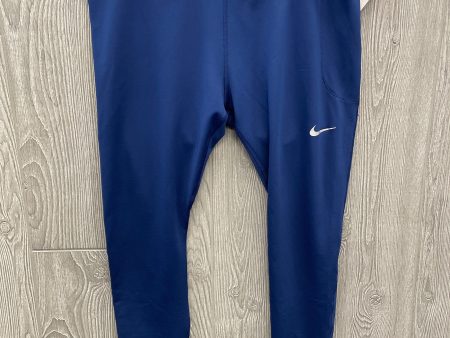 Athletic Leggings By Nike In Blue, Size: Xxl Fashion