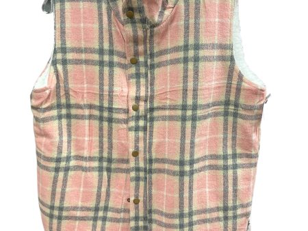 Vest Faux Fur & Sherpa By Clothes Mentor In Plaid Pattern, Size: M For Discount