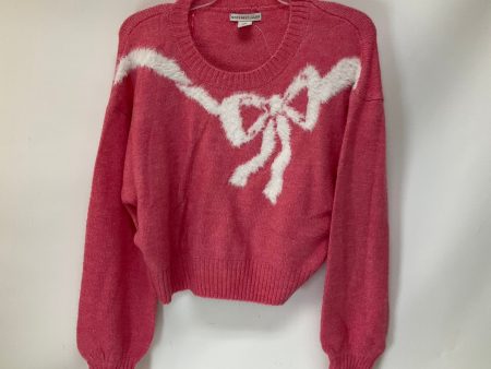 Sweater By Clothes Mentor In Pink & White, Size: M Supply