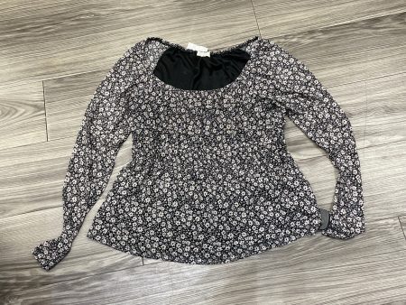 Blouse Long Sleeve By Clothes Mentor In Black & Brown, Size: L For Discount