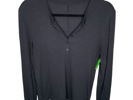 Athletic Top Long Sleeve Collar By Lululemon In Black, Size: M Discount