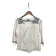 Blouse 3 4 Sleeve By Falls Creek In White, Size: S For Discount