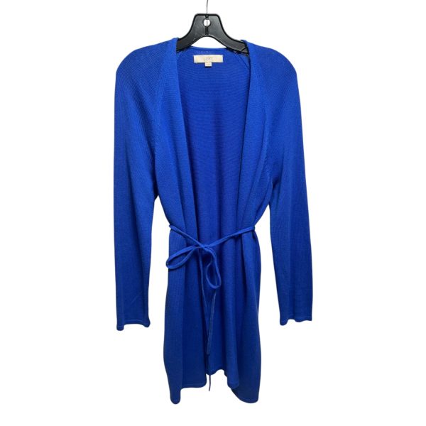 Tie Sweater Cardigan By Loft In Blue, Size: M Online Hot Sale