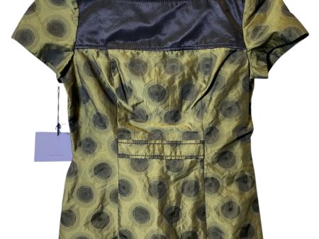 Top Short Sleeve Designer By Vera Wang In Black & Green, Size: S Cheap