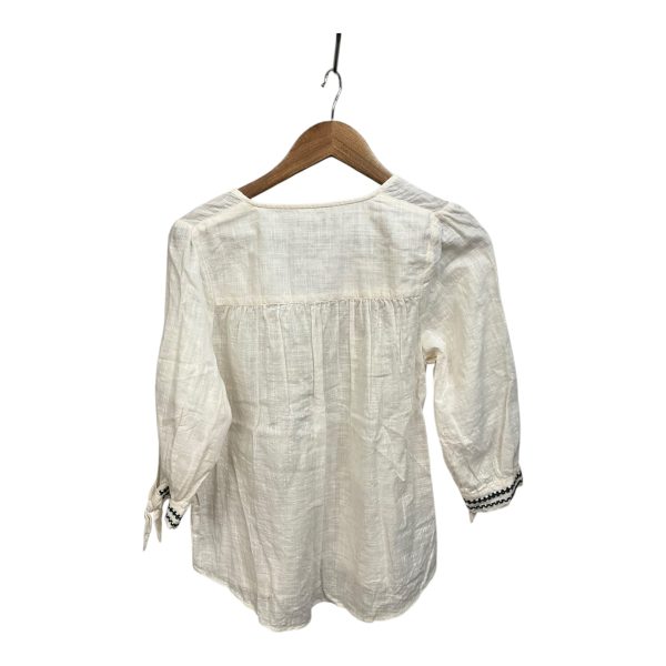 Blouse 3 4 Sleeve By Falls Creek In White, Size: S For Discount