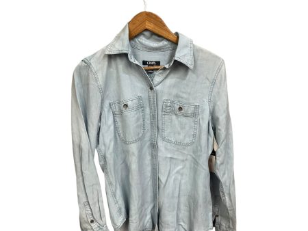 Blouse Long Sleeve By Chaps In Blue Denim, Size: S Online