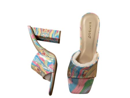 Sandals Heels Block By Bamboo In Multi-colored, Size: 7.5 Supply