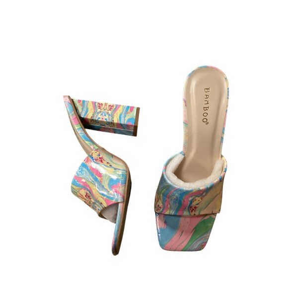 Sandals Heels Block By Bamboo In Multi-colored, Size: 7.5 Supply