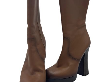 Michael Kors Collection Emmy Designer Boot In Brown, Size: 10 For Cheap