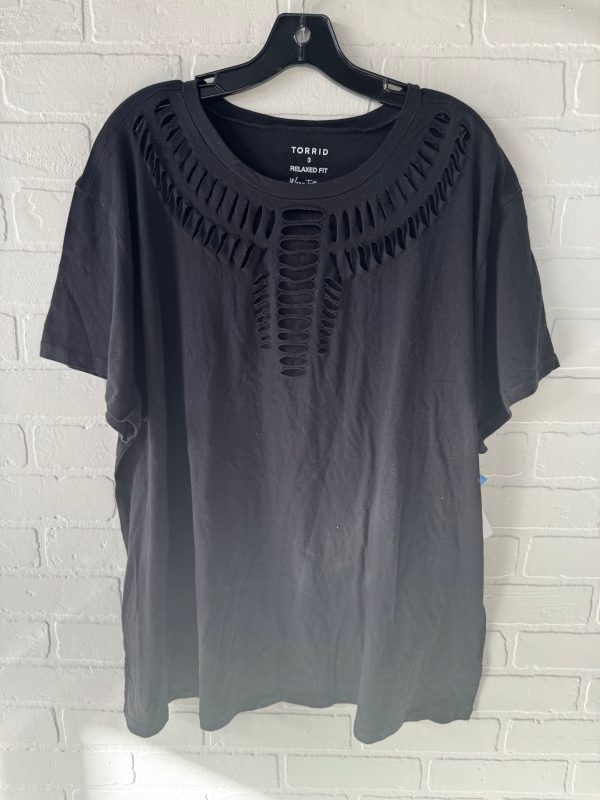 Top Short Sleeve Basic By Torrid In Black, Size: 3x Online Hot Sale