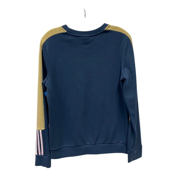 Athletic Sweatshirt Crewneck By Adidas In Blue & Tan, Size:M Online Sale