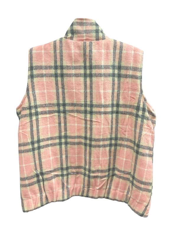 Vest Faux Fur & Sherpa By Clothes Mentor In Plaid Pattern, Size: M For Discount