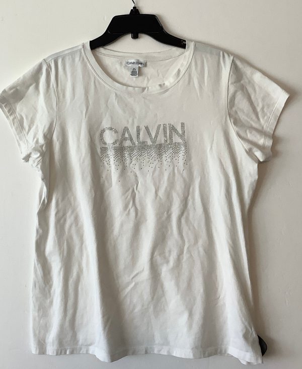 Top Short Sleeve Basic By Calvin Klein In White, Size: L Online Hot Sale