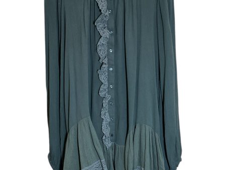 Tunic Long Sleeve By Free People In Green, Size: S Online now