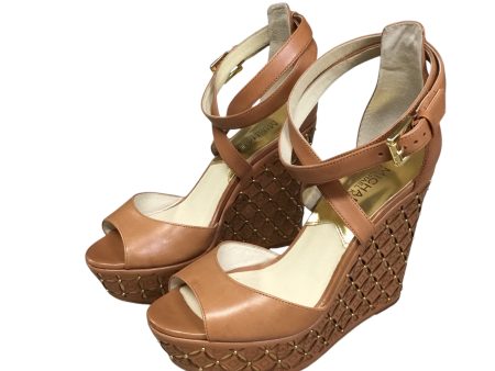 Sandals Heels Platform By Michael By Michael Kors In Brown, Size: 6.5 Sale