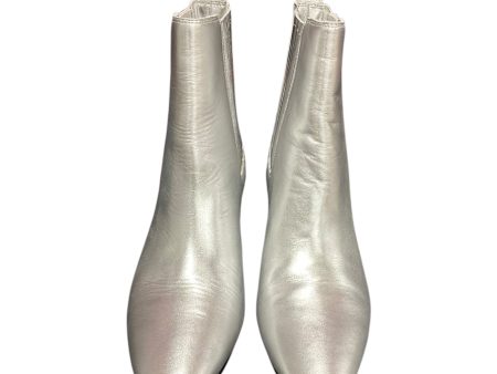 Boots Ankle Heels By J. Crew In Silver, Size: 7 For Cheap