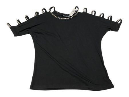 Top Short Sleeve By New York And Co In Black, Size: M For Cheap