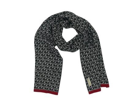 Scarf Designer By Michael Kors In Black & Grey on Sale