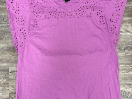 Top Short Sleeve By Ann Taylor In Purple, Size: Xl Online Sale