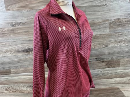 Athletic Top Long Sleeve Collar By Under Armour In Black & Pink, Size: L Sale