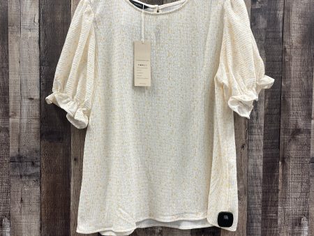 Top Short Sleeve By Cme In Cream, Size: Xl Cheap