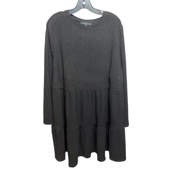 Ribbed Knit Dress Casual Midi By simply be. In Black, Size: 28 Online now